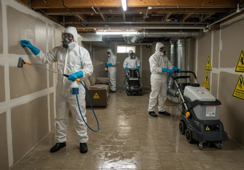 Basement Moisture Removal and Structural Drying process in Pickett County, TN